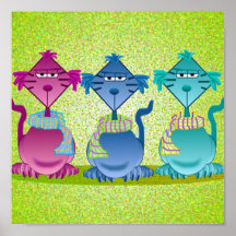 Poster de três gatos