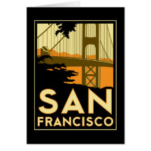 Poster de viagens do art deco de San Francisco Cartões