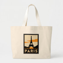 poster de viagens retro do art deco de Paris Bolsa Para Compra