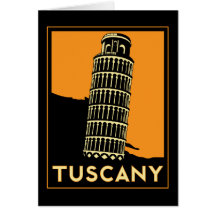 Poster de viagens retro do art deco de Toscânia It Cartões