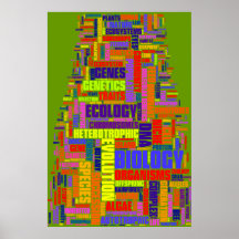 Poster de Wordle da biologia vibrante no verde