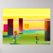 Poster do abstrato da arquitectura da cidade de Le