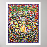 Poster do anjo da oração da serenidade (borda bran