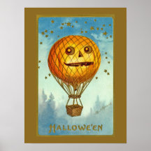 Poster do balão de ar quente do Dia das Bruxas JOL