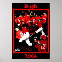 Poster do basebol do caloiro de Bush