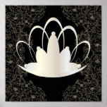 Poster do branco do preto da tiara de Filegree do 