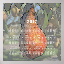 Poster do calendário da arte da árvore de pera