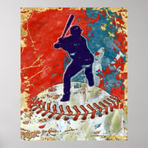 Poster do design do basebol do estilo do Grunge