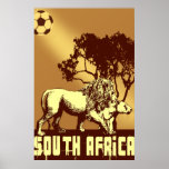 Poster do futebol do safari do leão de África do S