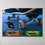 Poster do impulso do pontapé (Skateboarding)