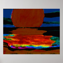 Poster do oceano de CricketDiane - por do sol do p