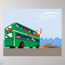 Poster do ônibus do autocarro de dois andares de P