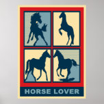 Poster do pop art do amante do cavalo