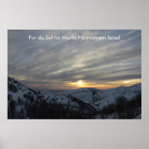 Pôster do Por do Sol no Monte Hermon em Israel Posters