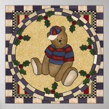Poster do urso de ursinho do Natal