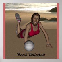 Poster do voleibol de praia das mulheres
