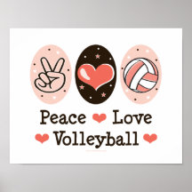 Poster do voleibol do amor da paz