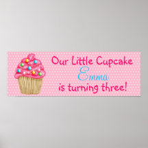 Poster doce da bandeira do cupcake