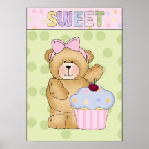 Poster doce do cupcake