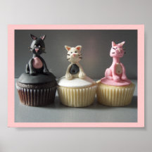 Poster dos cupcakes do gato