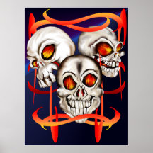 Poster impetuoso de três crânios