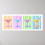 Poster, impressão - Martinis retros do pop art