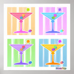 Poster, impressões - Martinis retros do pop art
