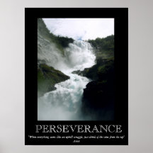 Poster inspirador da cachoeira da perseverança