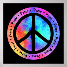 Poster multicolorido do sinal de paz