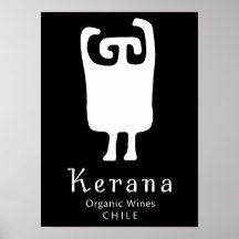 Poster orgânico 1 do ícone do vinho de Kerana