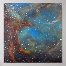 Poster original da pintura da nebulosa da arte do 