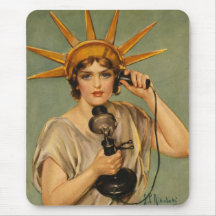 Poster patriótico da guerra da estátua da liberdad mouse pad