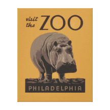Poster Philadelphfia do jardim zoológico de WPA do Impressão De Canvas Envolvidas