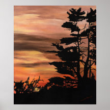 Poster - por do sol da silhueta