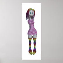 POSTER/PRINT - Boneca do cabelo 3D Bonga do arco-í