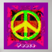 poster retro da arte do sinal de paz dos anos 60