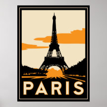 poster retro do art deco de Paris