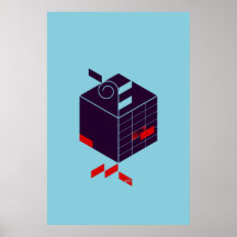 Poster Semente-Cúbico do design gráfico