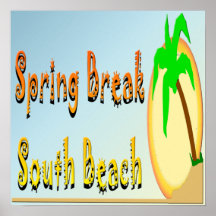 Poster sul da praia das férias da primavera