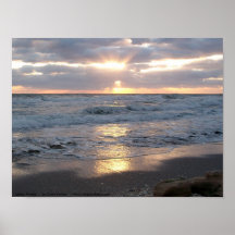 Poster - Sun que vem através das nuvens