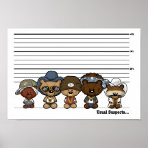 Poster usual dos suspeitos do urso de Bling