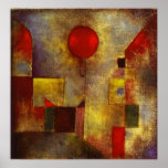 Poster vermelho do balão de Paul Klee