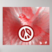 Poster vermelho do brilho das asas angélicos da pa