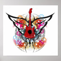 Poster voado da guitarra