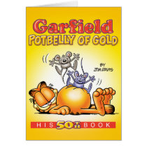 Potbelly de Garfield do cartão de nota do ouro cartões