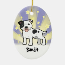 Pouca estrela Staffordshire bull terrier Enfeites Para Arvore De Natal