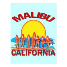 PRAIA CALIFÓRNIA DE MALIBU CARTÃO POSTAL