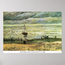 Praia de Scheveningen no clima de tempestade por V Poster