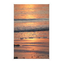 Praia do nascer do sol impressão de canvas envolvida