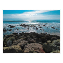 Praia rochosa impressão fotográficas